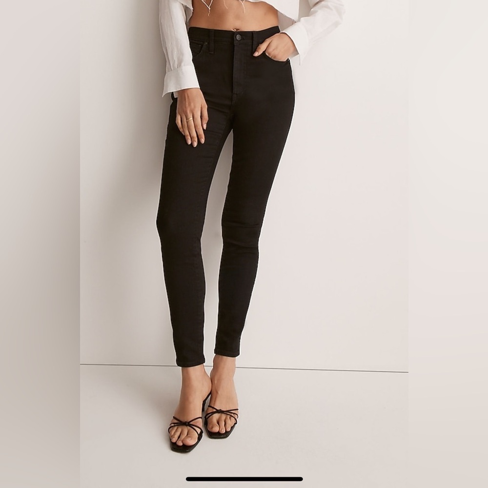 Madewell 10” high rise skinny black jeans